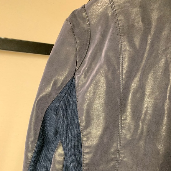 Navy Free People faux suede jacket - Picture 4 of 5